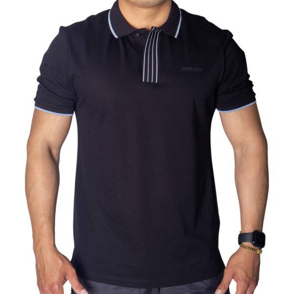 Polo Antony Morato de Piqué Algodon Negro con Lineas Polo Antony Morato de Piqué Algodon Negro con Lineas