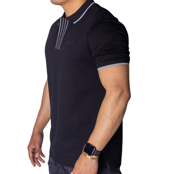 Polo Antony Morato de Piqué Algodon Negro con Lineas