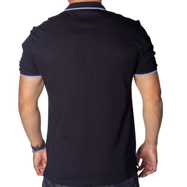 Polo Antony Morato de Piqué Algodon Negro con Lineas