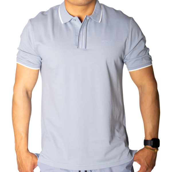 Polo Antony Morato de Piqué Algodon Azul Sky con Lineas Polo Antony Morato de Piqué Algodon Azul Sky con Lineas