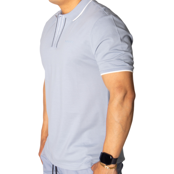 Polo Antony Morato de Piqué Algodon Azul Sky con Lineas