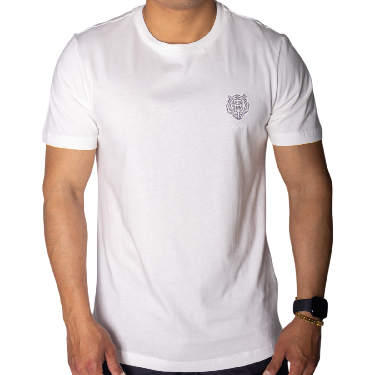 Camiseta Antony Morato Regular de Algodón Blanco con Parche Negro