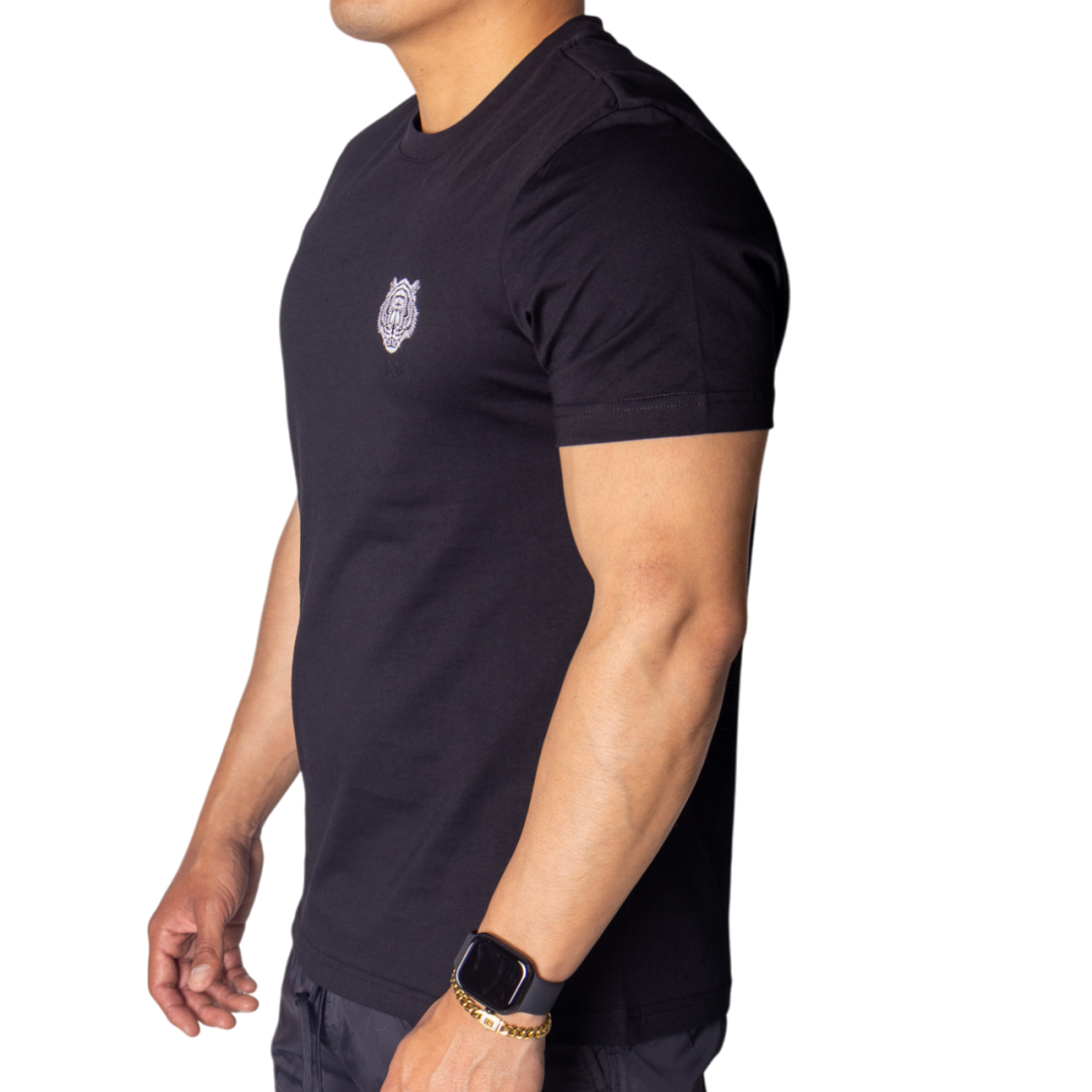 Camiseta Antony Morato Regular de Algodón Negro con Parche Blanco 2