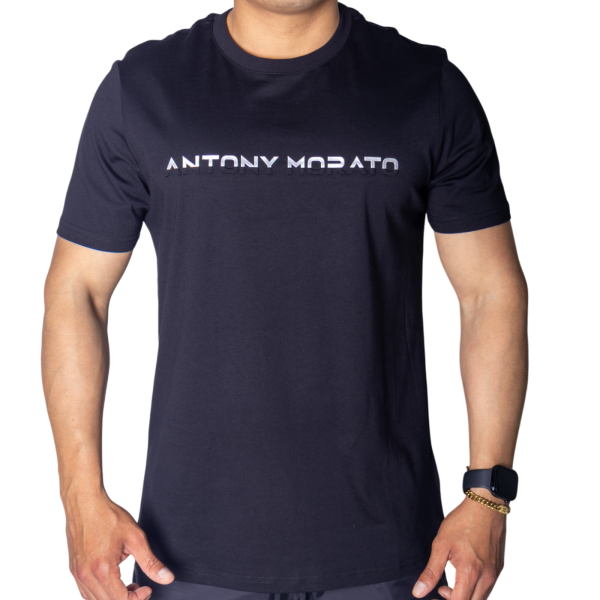 Camiseta Antony Morato de Algodón Negro Estampado Laminado Plata Camiseta Antony Morato de Algodón Negro Estampado Laminado Plata