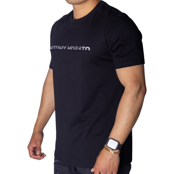 Camiseta Antony Morato de Algodón Negro Estampado Laminado Plata
