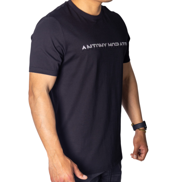 Camiseta Antony Morato de Algodón Negro Estampado Laminado Plata