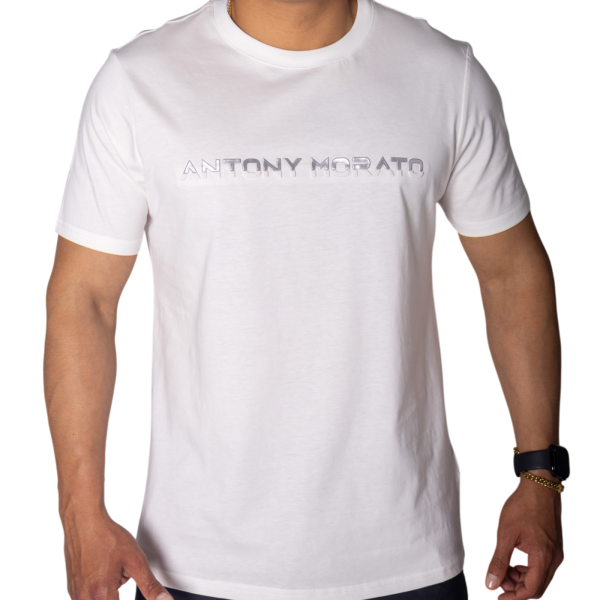 Camiseta Antony Morato de Algodón Blanco Estampado Laminado Plata Camiseta Antony Morato de Algodón Blanco Estampado Laminado Plata