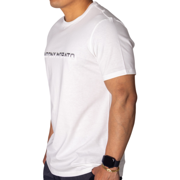 Camiseta Antony Morato de Algodón Blanco Estampado Laminado Plata