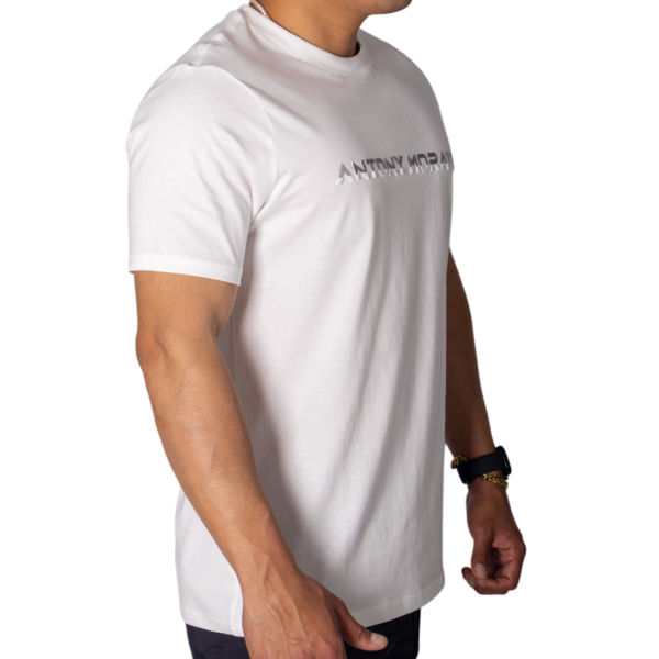 Camiseta Antony Morato de Algodón Blanco Estampado Laminado Plata