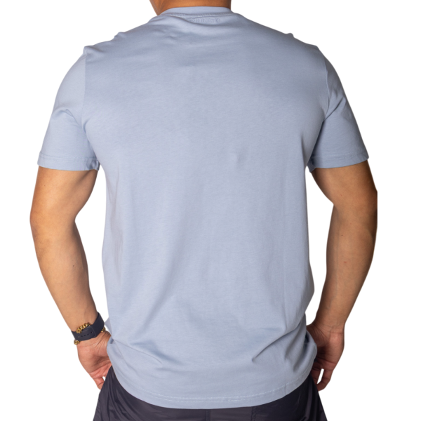 Camiseta Antony Morato de Algodón Azul Sky con Estampado Leon Plata