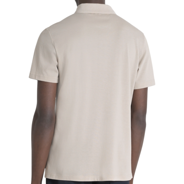Polo Antony Morato Fit Beige con Metal Badge Beige
