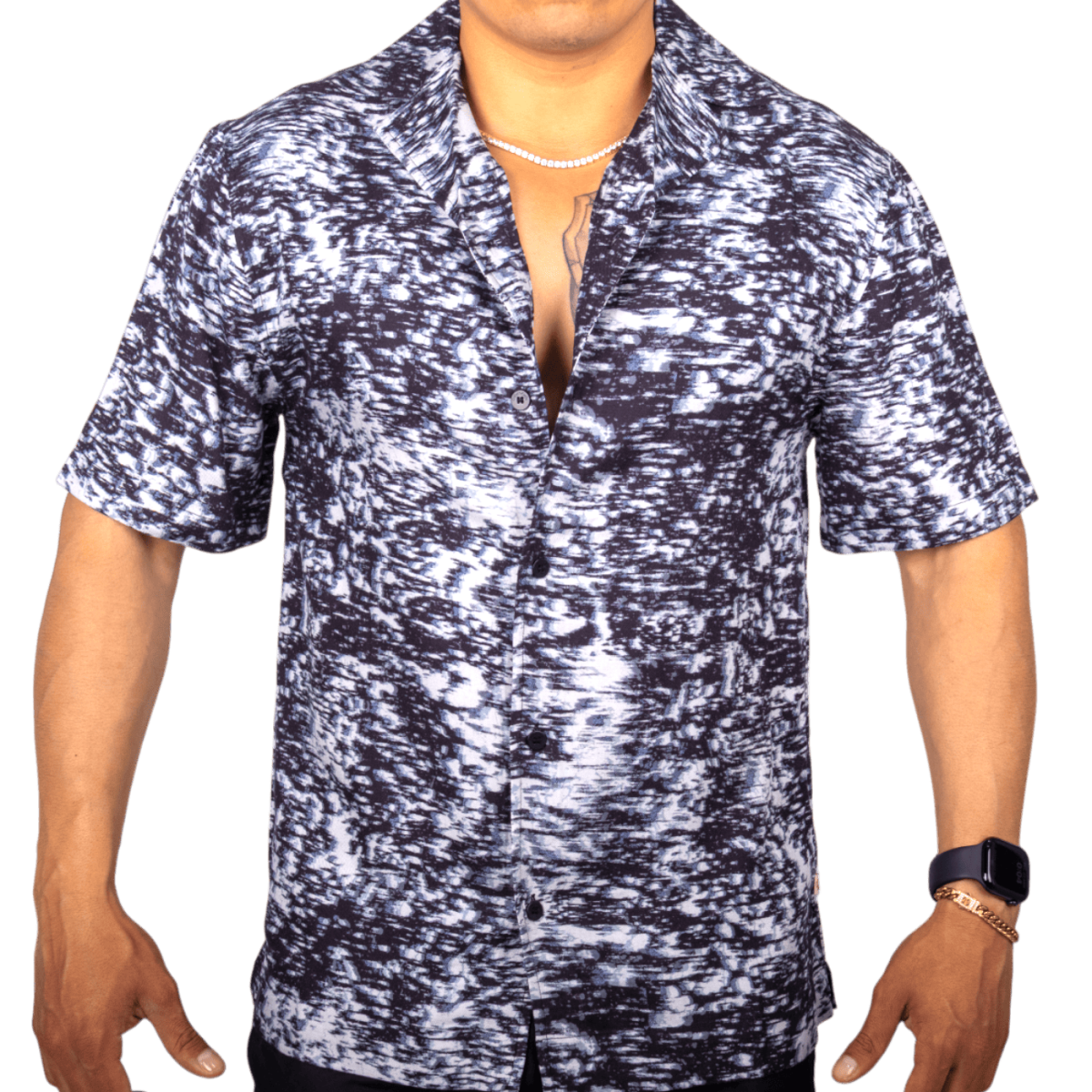 Camisa Calvin Klein Efecto Mar Difuminado Negro