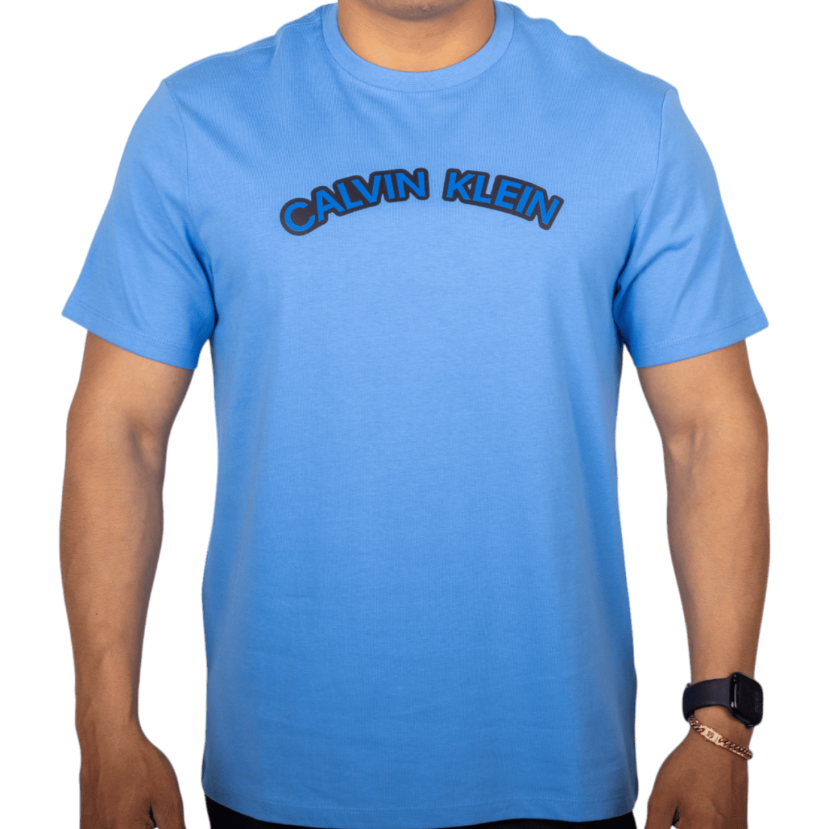 Camiseta Calvin Klein Logo Curvo Azul