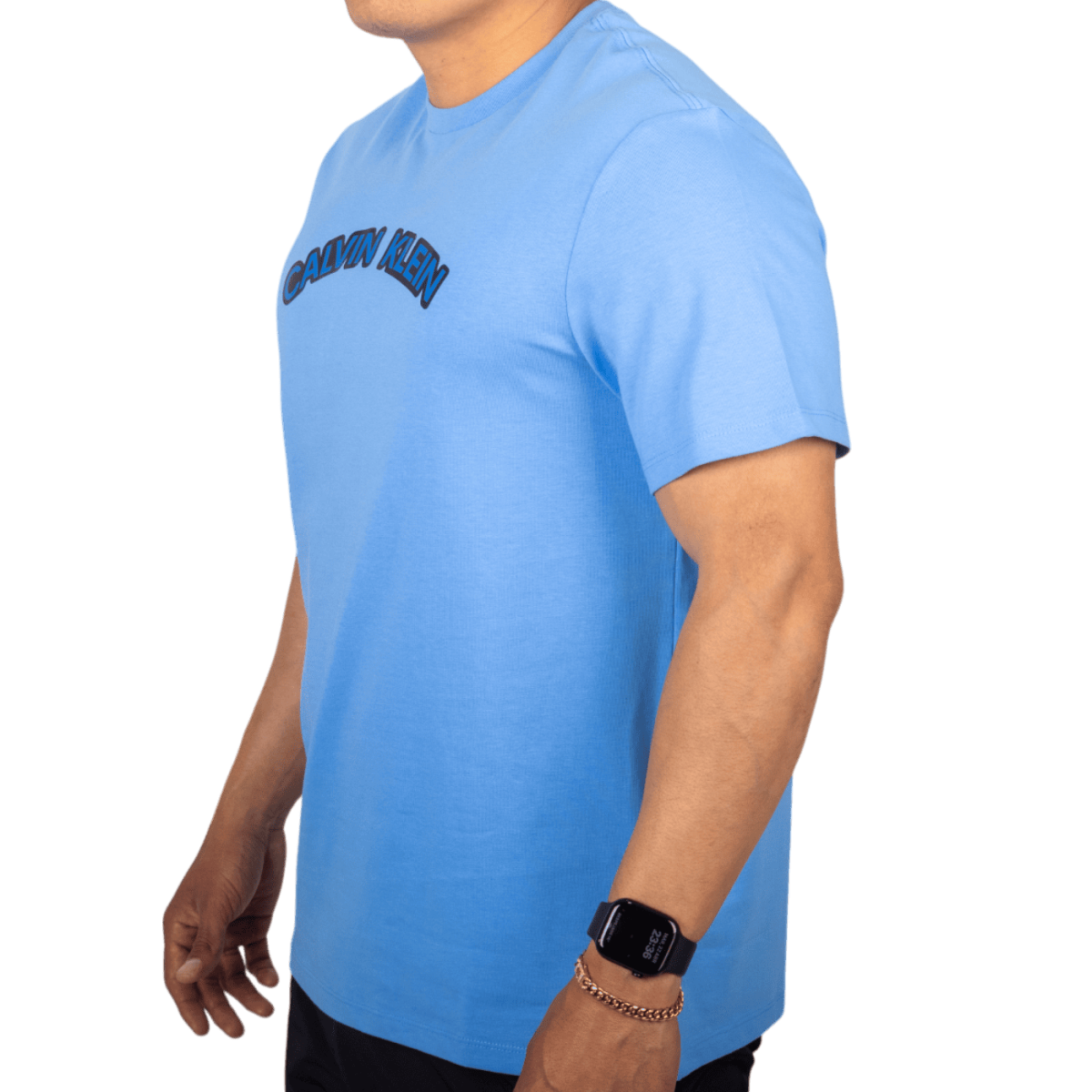 Camiseta Calvin Klein Logo Curvo Azul 2