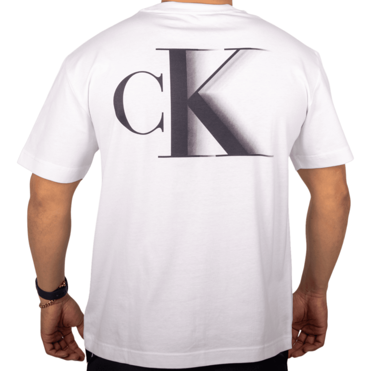 Camiseta Calvin Klein Holgada con Monograma Blanco