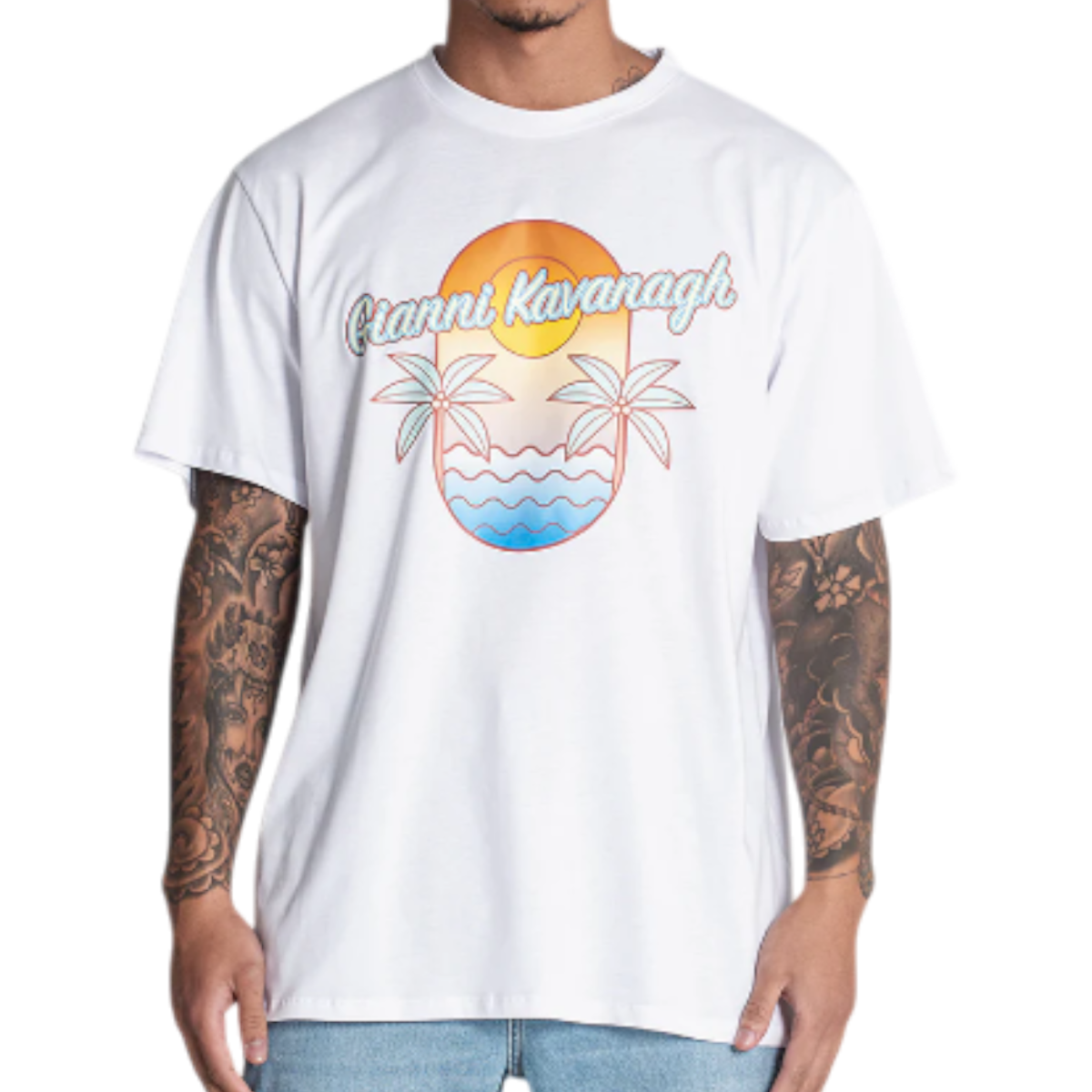 Camiseta Gianni Kavanagh Oversize Tropicana Blanco