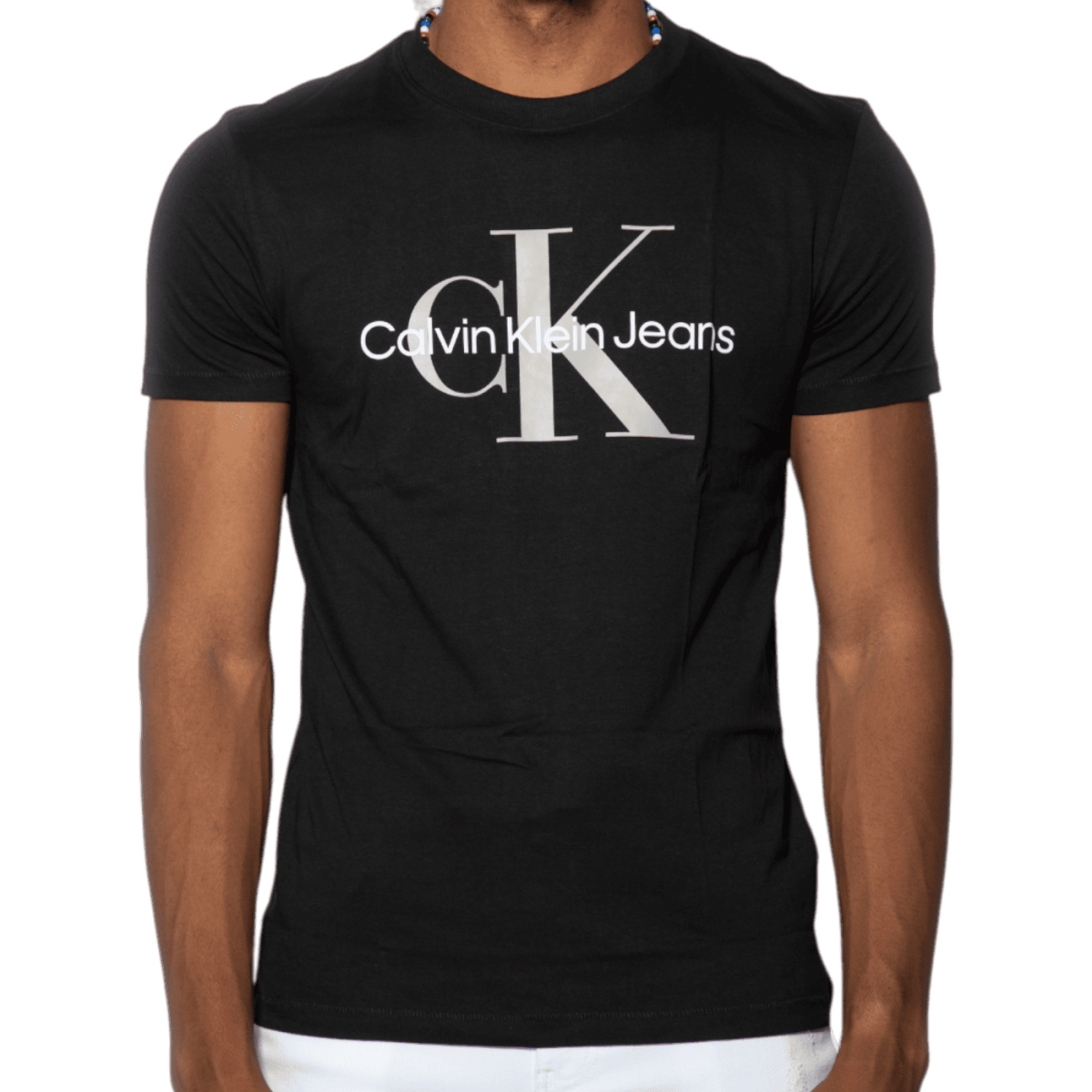 Camiseta Calvin Klein Slim Con Monograma Negro