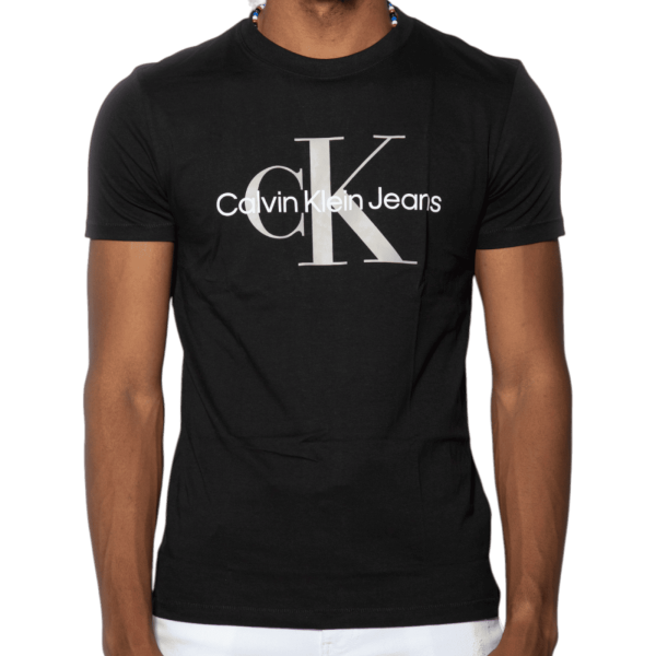 Camiseta Calvin Klein Slim Con Monograma Negro