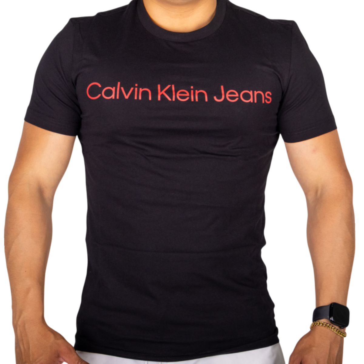 Camiseta Calvin Klein Logo Rojo Negro