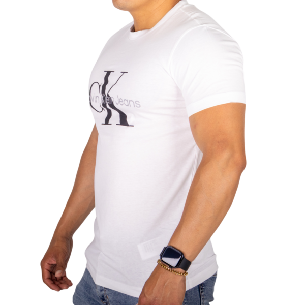 Camiseta Calvin Klein con Monograma Slim Blanco