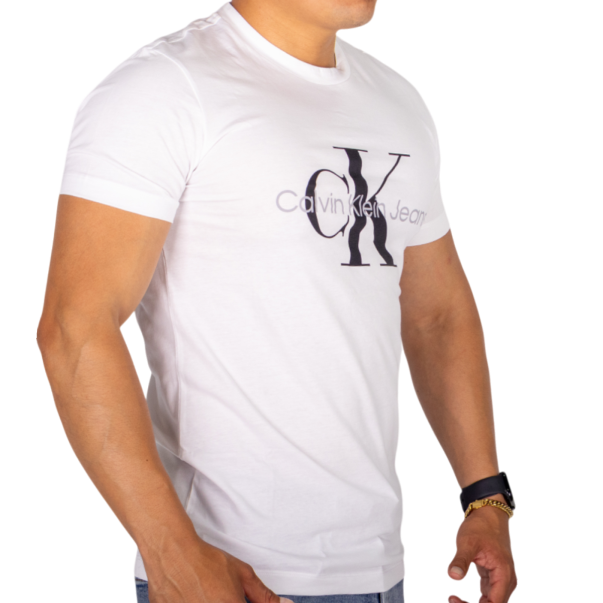 Camiseta Calvin Klein con Monograma Slim Blanco
