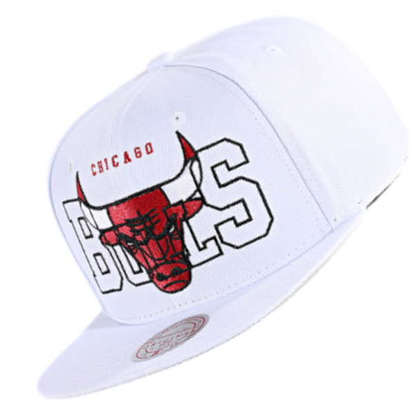Gorra Mitchell & Ness Chicago Bull Logo Visera Blanco Gorra Mitchell & Ness Chicago Bull Logo Visera Blanco