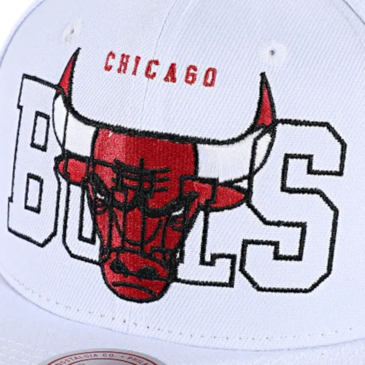 Gorra Mitchell & Ness Chicago Bull Logo Visera Blanco 2