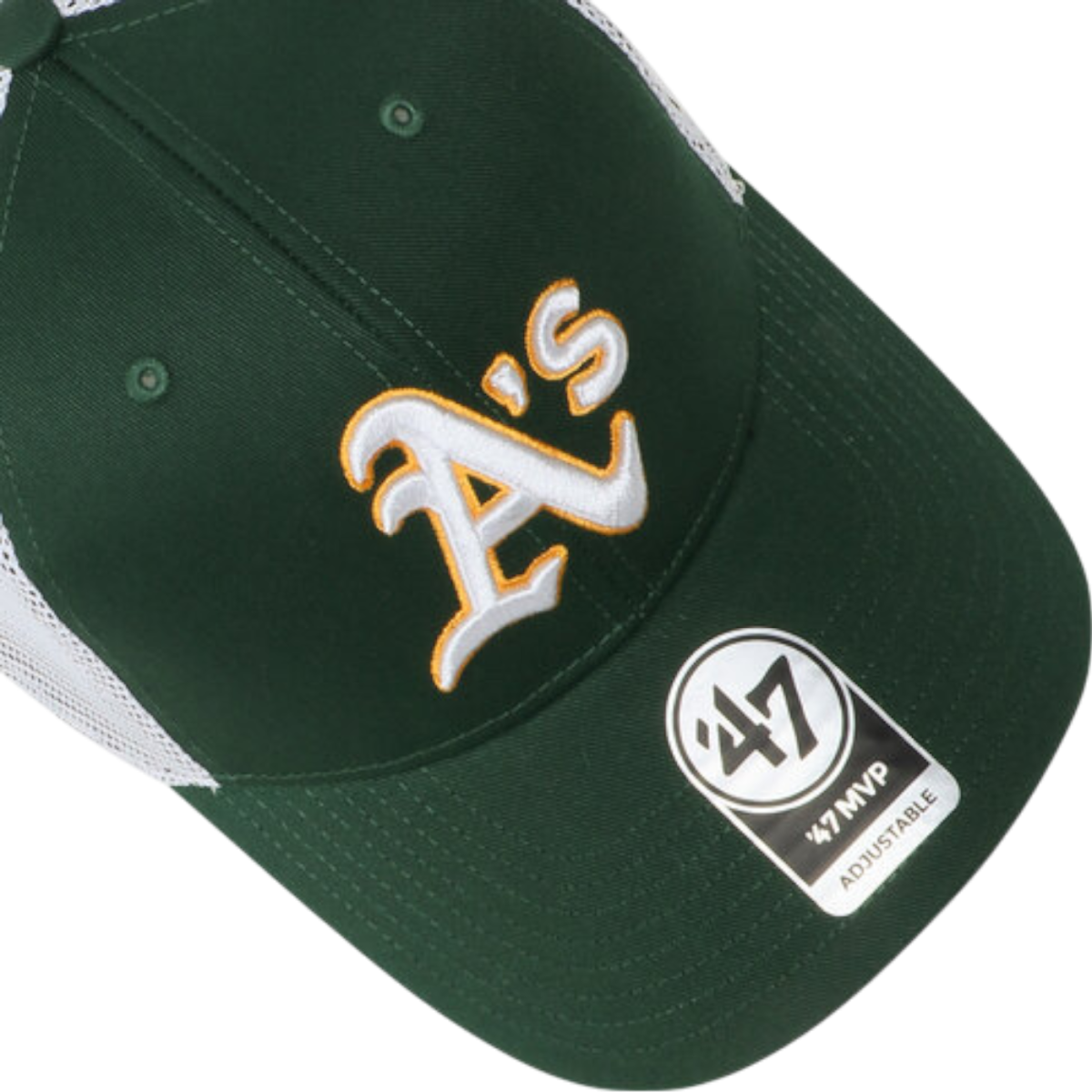 Gorra 47 Brand Oakland Athletics con Malla Logo Blanco Verde 2
