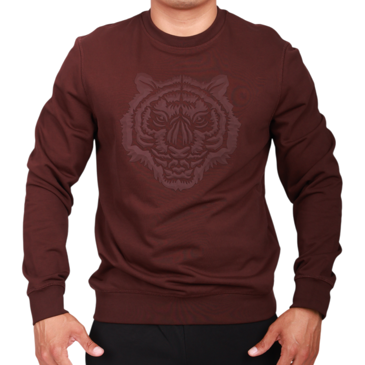 Sudadera Antony Morato Tigre Estampado Algodon Sostenible Hombre Burdeos