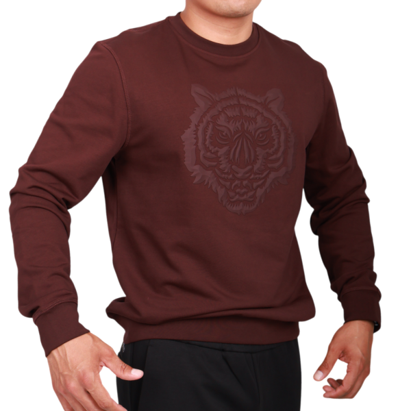 Sudadera Antony Morato Tigre Estampado Algodon Sostenible Hombre Burdeos