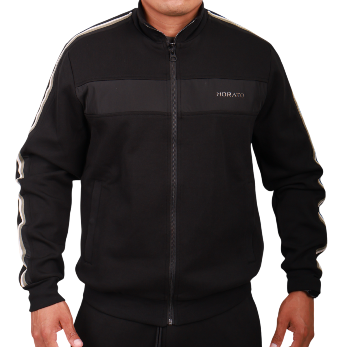 Sudadera Antony Morato con Banda Brazo lateral Algodon Hombre Negro