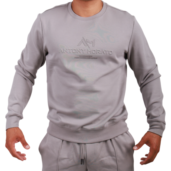 Sudadera Antony Morato Cuello Redondo Logo Estampado Hombre Gris Claro