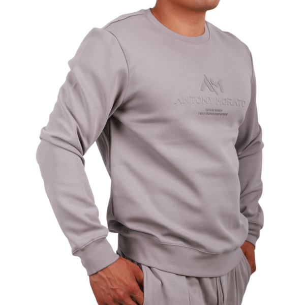 Sudadera Antony Morato Cuello Redondo Logo Estampado Hombre Gris Claro