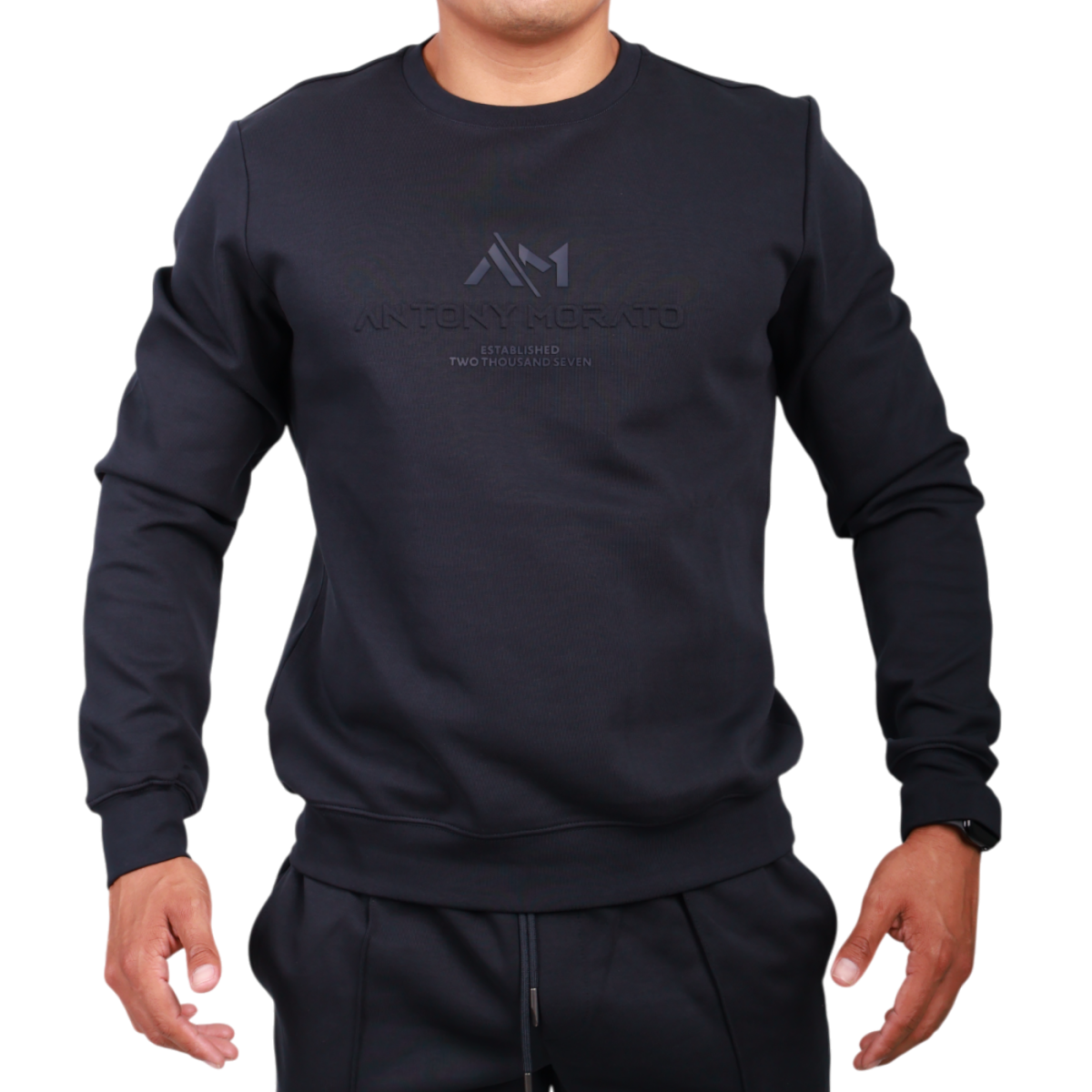 Sudadera Antony Morato Cuello Redondo Logo Estampado Hombre Marino
