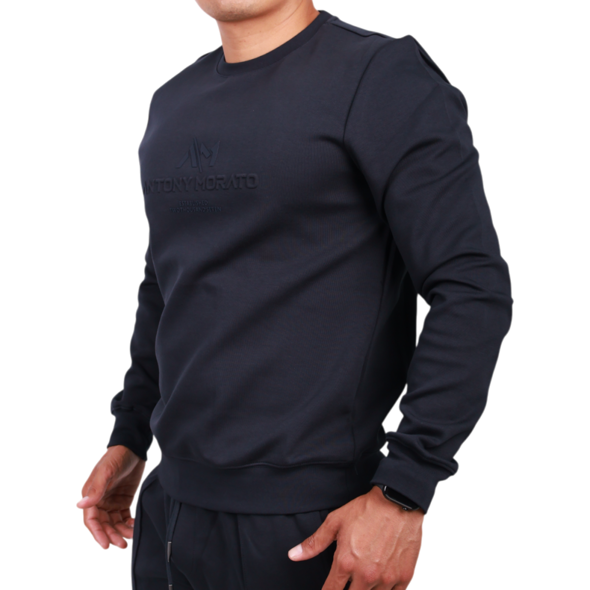 Sudadera Antony Morato Cuello Redondo Logo Estampado Hombre Marino 2