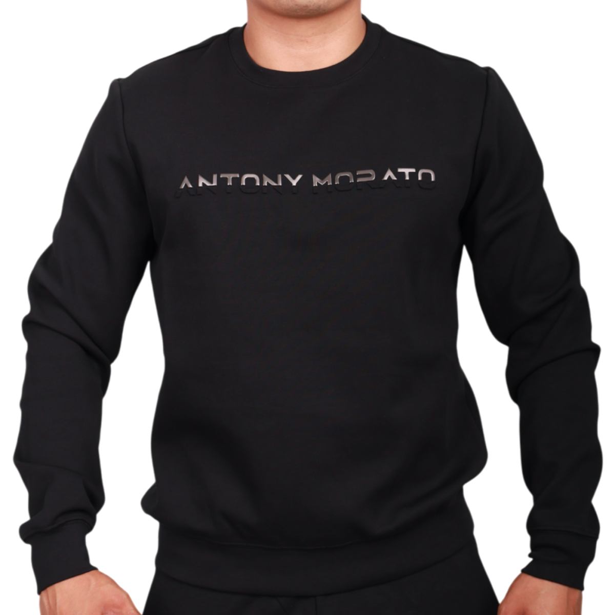Sudadera Antony Morato Slim Fit mezcla Algodon con Logo Hombre Negro
