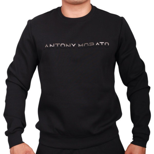 Sudadera Antony Morato Slim Fit mezcla Algodon con Logo Hombre Negro