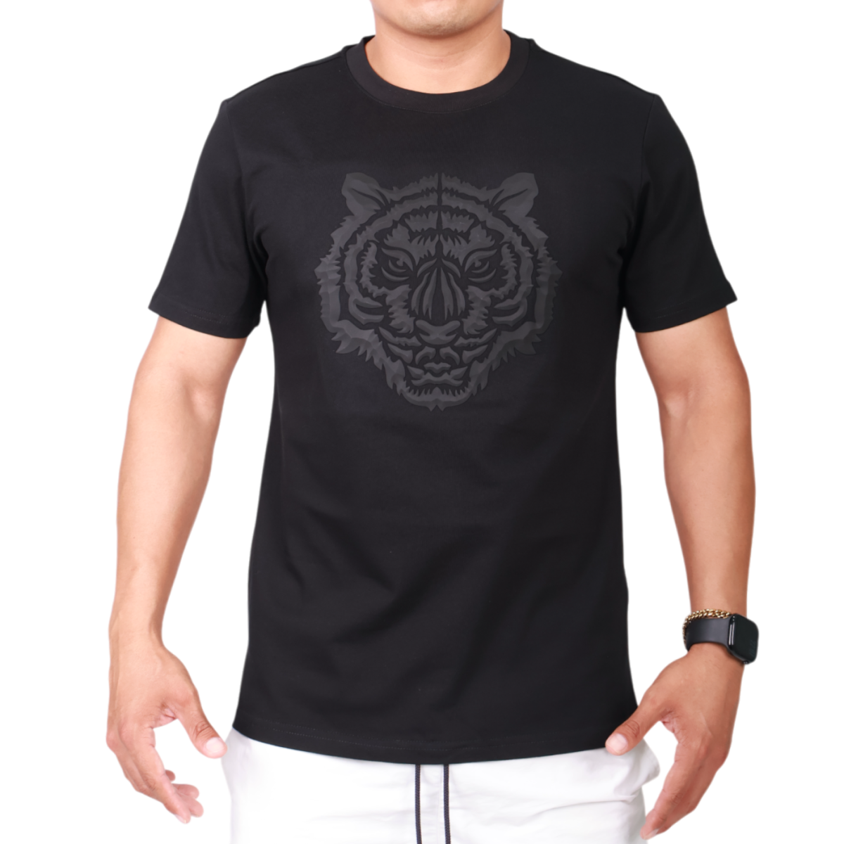 Camiseta Antony Morato Punto Algodon Tigre Estampado Hombre Negro