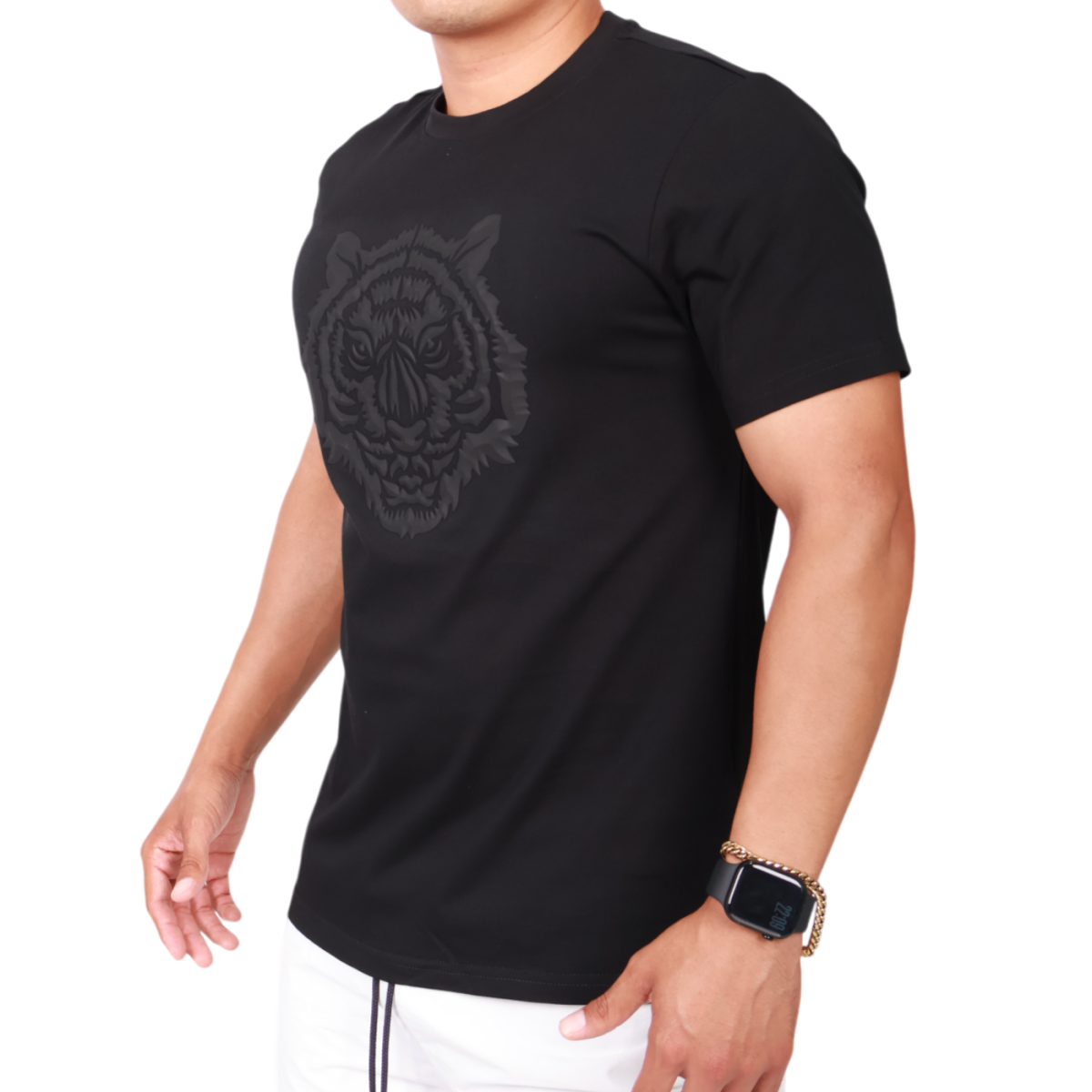 Camiseta Antony Morato Punto Algodon Tigre Estampado Hombre Negro 2