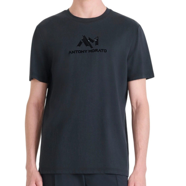 Camiseta Antony Morato Logo New 3D Punto de Algodon Hombre Marino