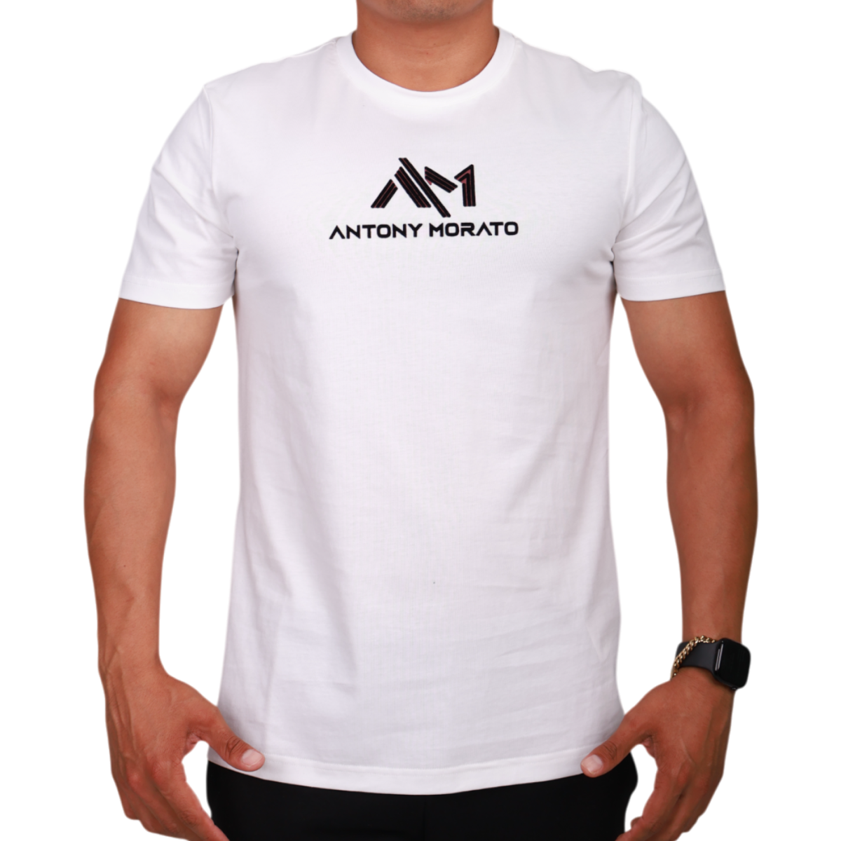 Camiseta Antony Morato Logo New 3D Punto de Algodon Hombre Blanco