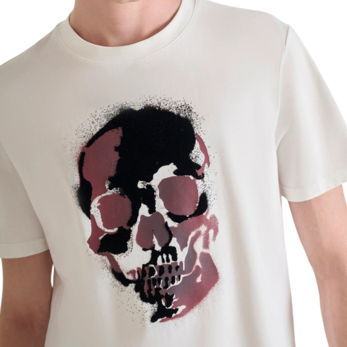 Camiseta Antony Morato Regular Fit Calavaera Multicolor Hombre Blanco 2