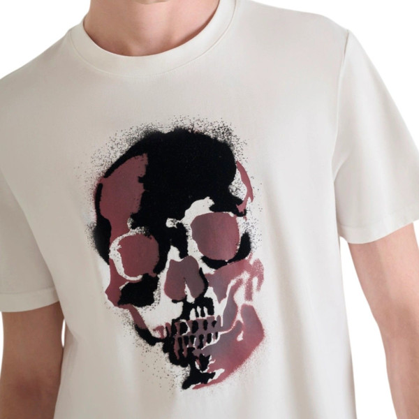 Camiseta Antony Morato Regular Fit Calavaera Multicolor Hombre Blanco