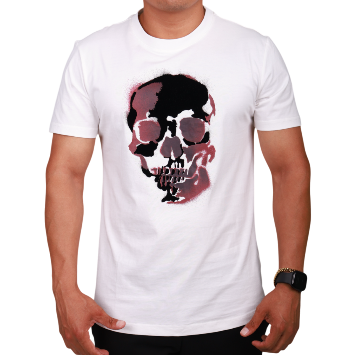 Camiseta Antony Morato Regular Fit Calavaera Multicolor Hombre Blanco