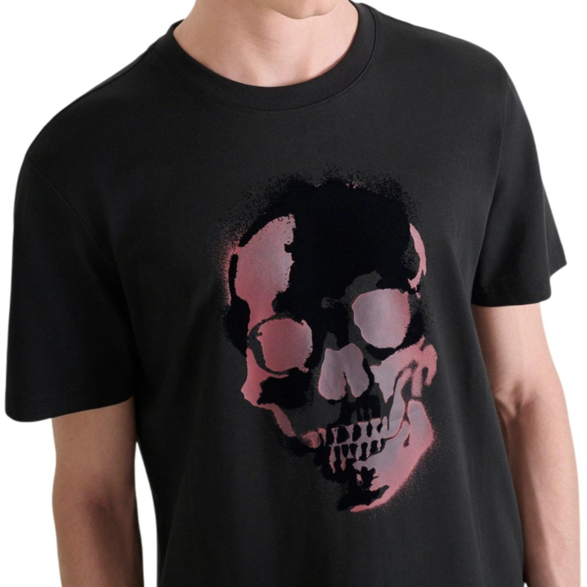 Camiseta Antony Morato Regular Fit Calavaera Multicolor Hombre Negro 2