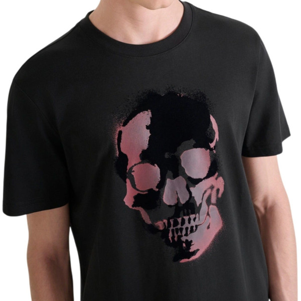 Camiseta Antony Morato Regular Fit Calavaera Multicolor Hombre Negro