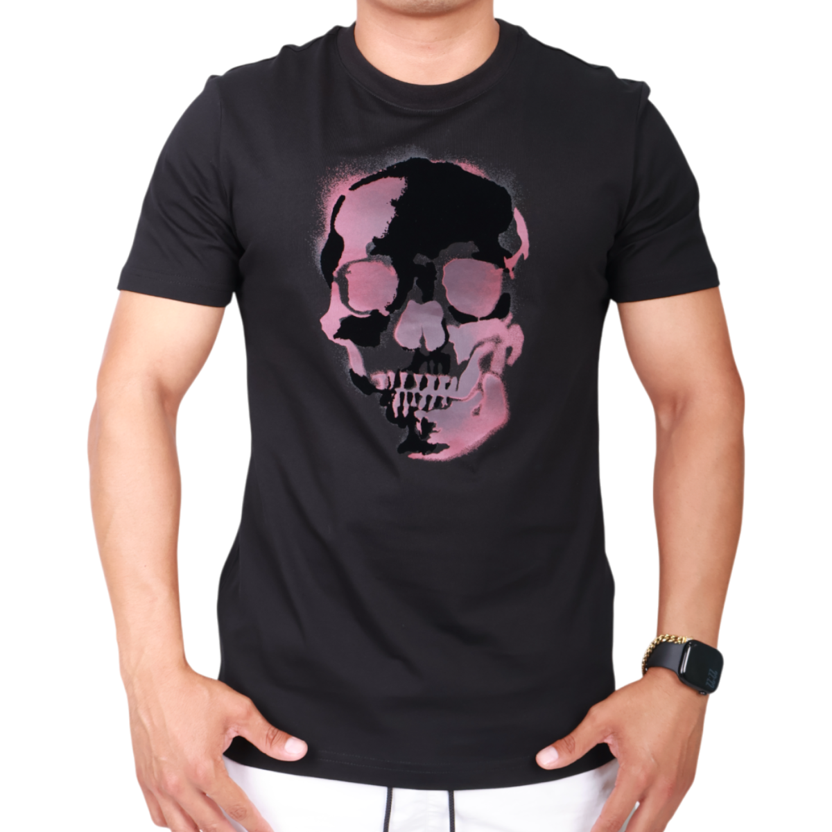 Camiseta Antony Morato Regular Fit Calavaera Multicolor Hombre Negro