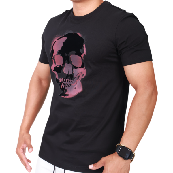 Camiseta Antony Morato Regular Fit Calavaera Multicolor Hombre Negro