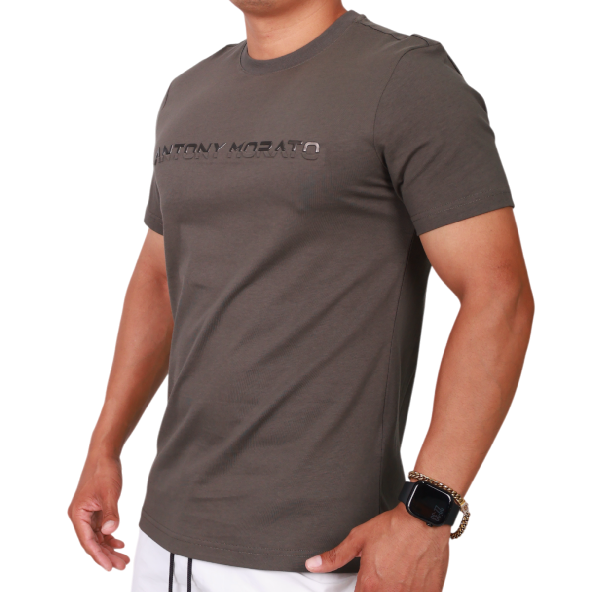 Camiseta Antony Morato Logo Estampado Laminado Hombre Verde 2