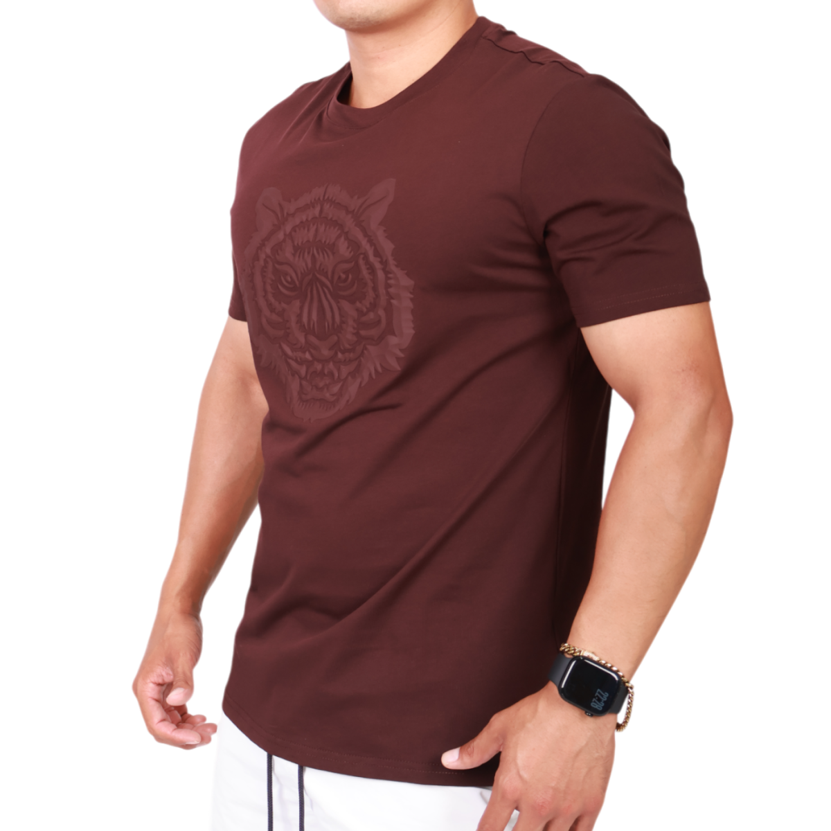 Camiseta Antony Morato Punto Algodon Tigre Estampado Hombre Burdeos 2